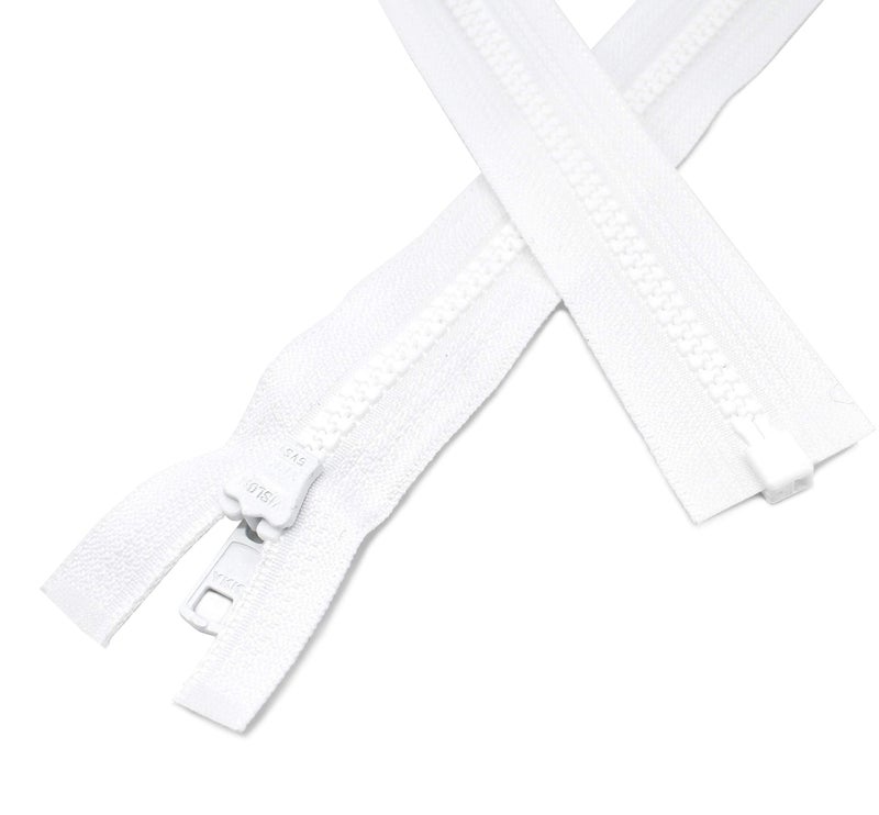 YKK 120" Long Arm Quilting Machine 5 Molded Plastic ~ Separating-White (1 Zipper) - Image 5